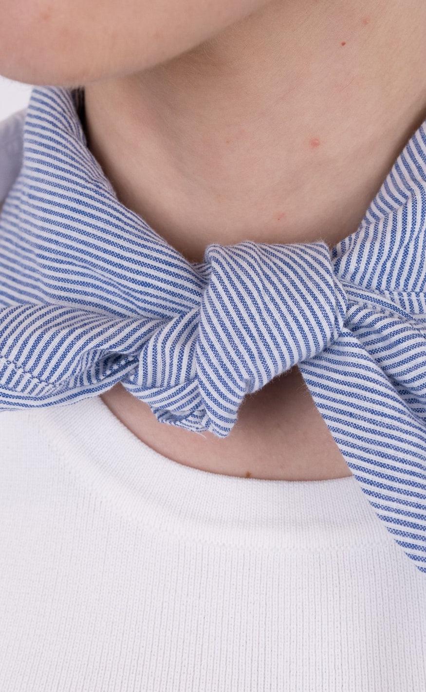 Neo Noir Tørklæde - Goldie Mini Stripe - Blue