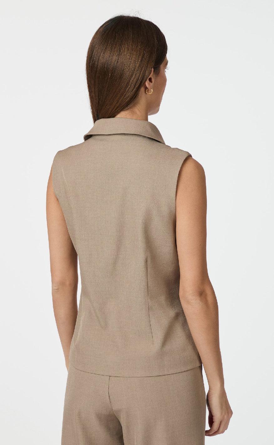 Neo Noir Vest - Annabella Structure - Dark Taupe