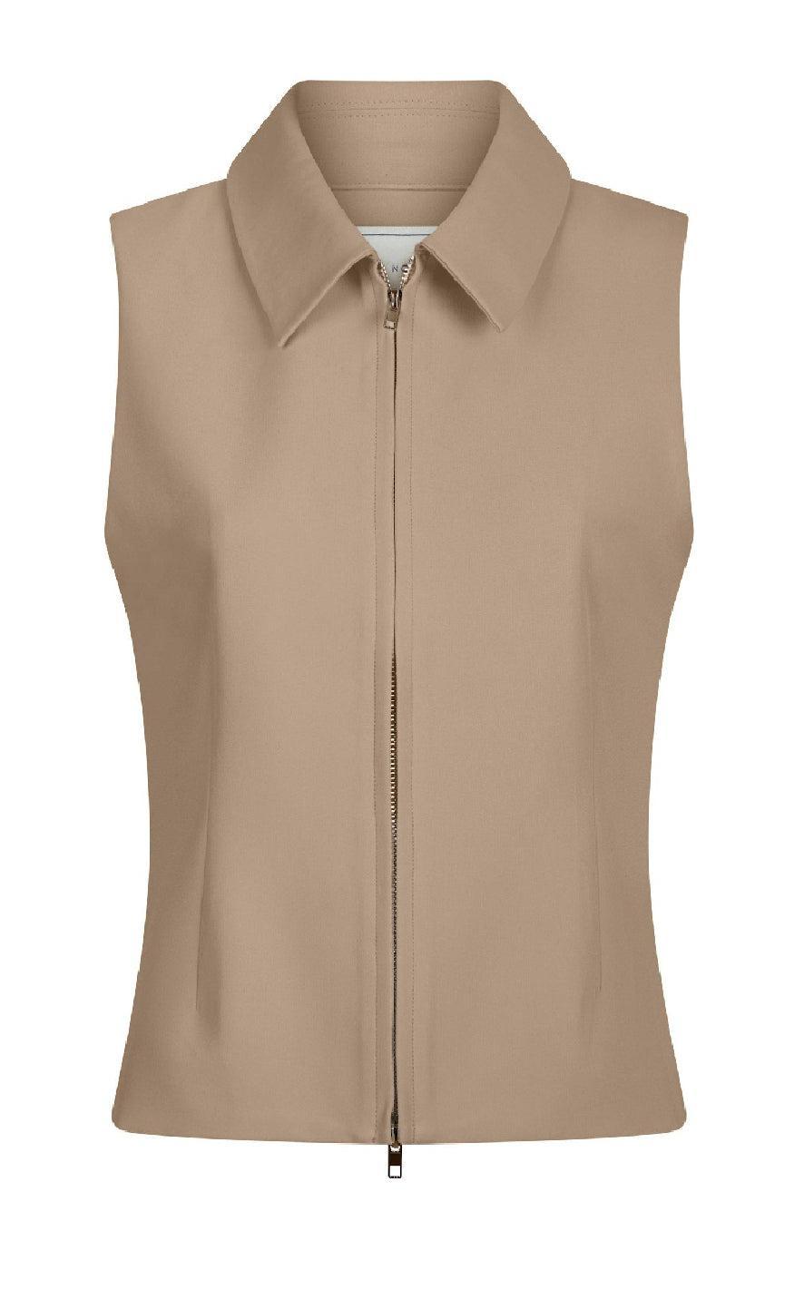 Neo Noir Vest - Annabella Structure - Dark Taupe