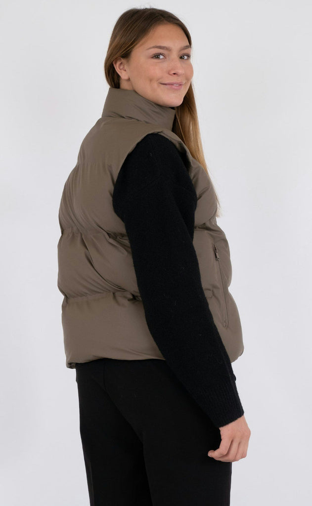 Neo Noir Vest - Annike C Puffer - Dark Taupe