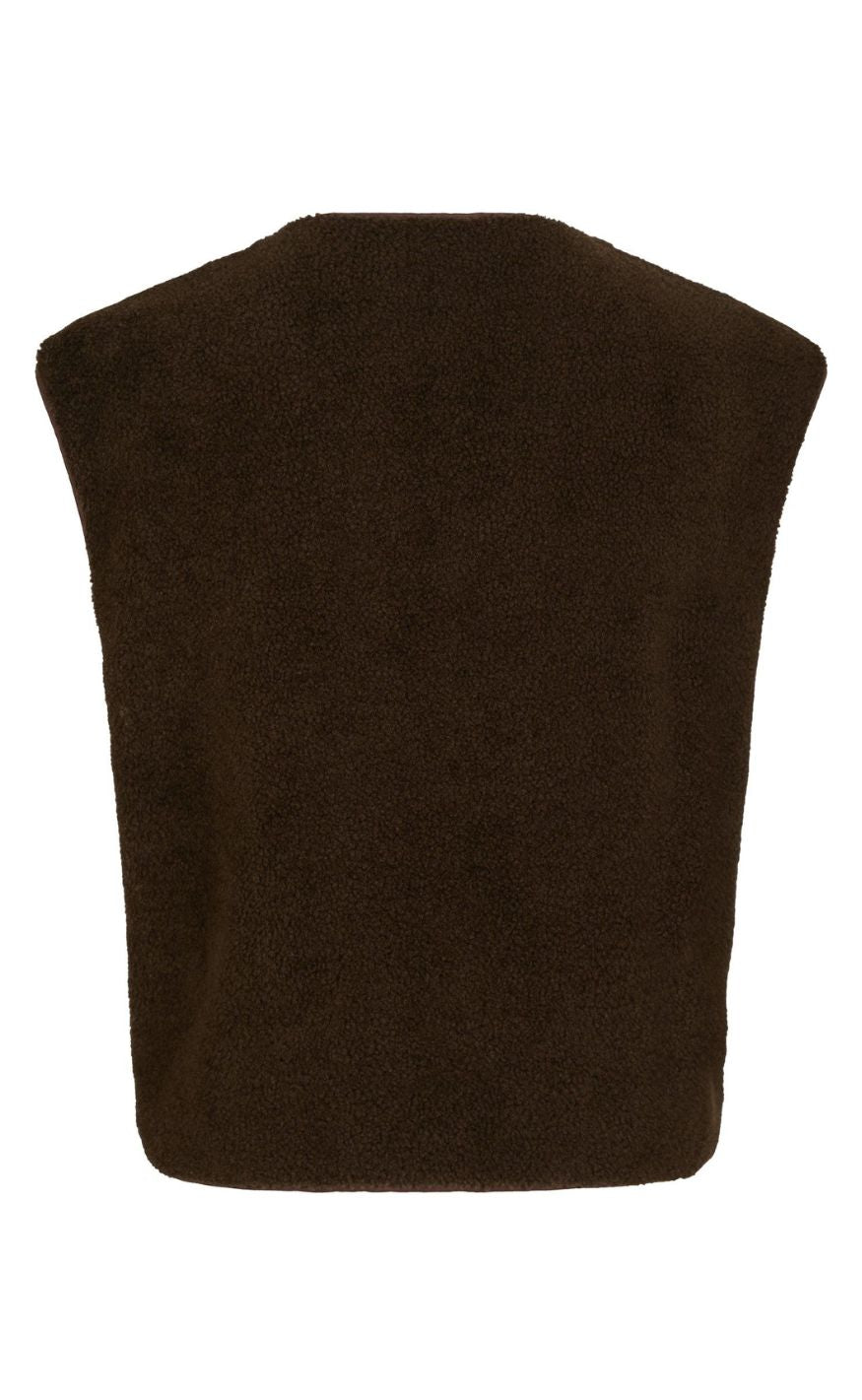 Neo Noir Vest - Mariko Teddy - Dark Brown