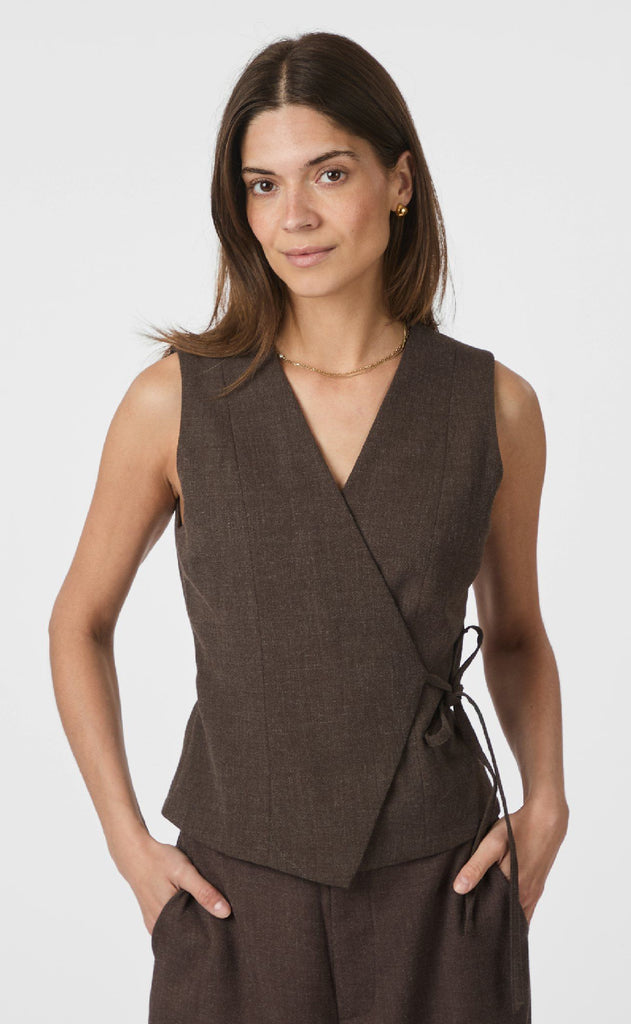Neo Noir Vest - Samara - Brown Melange