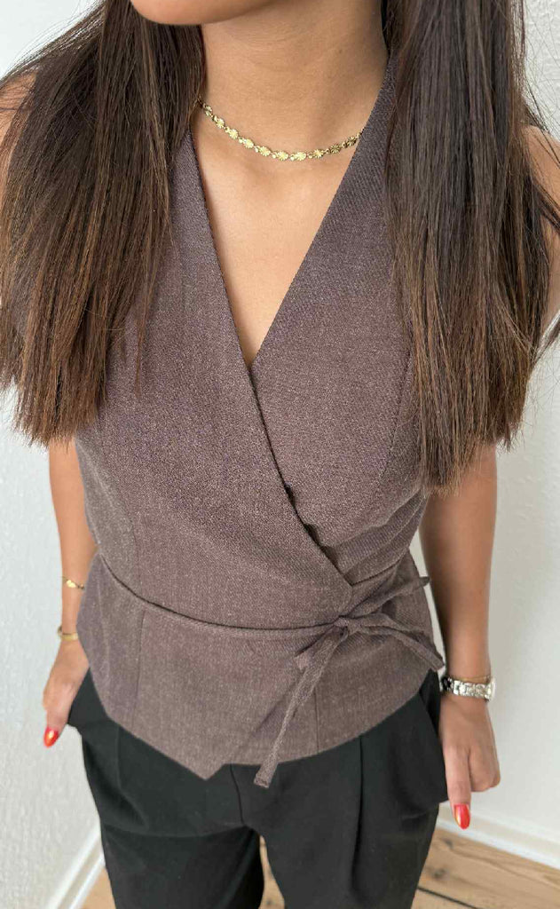 Neo Noir Vest - Samara - Brown Melange