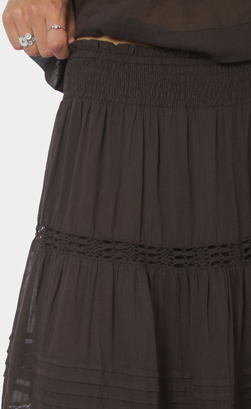 NeoNoir Nederdel - Felicia S Voile - Dark brown
