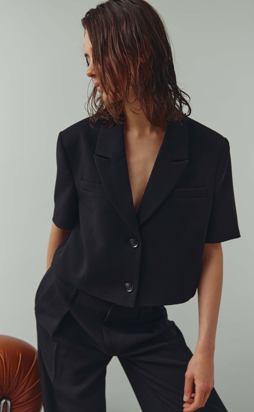 Noella Blazer - Leanne Crop - Black