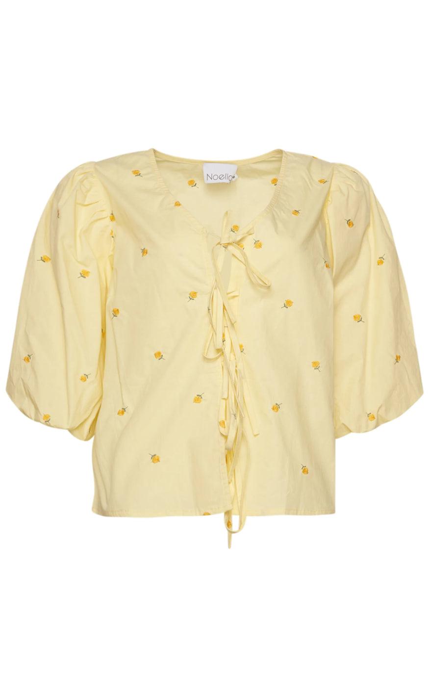 Noella Bluse - Asia - Pale Yellow W. Flower