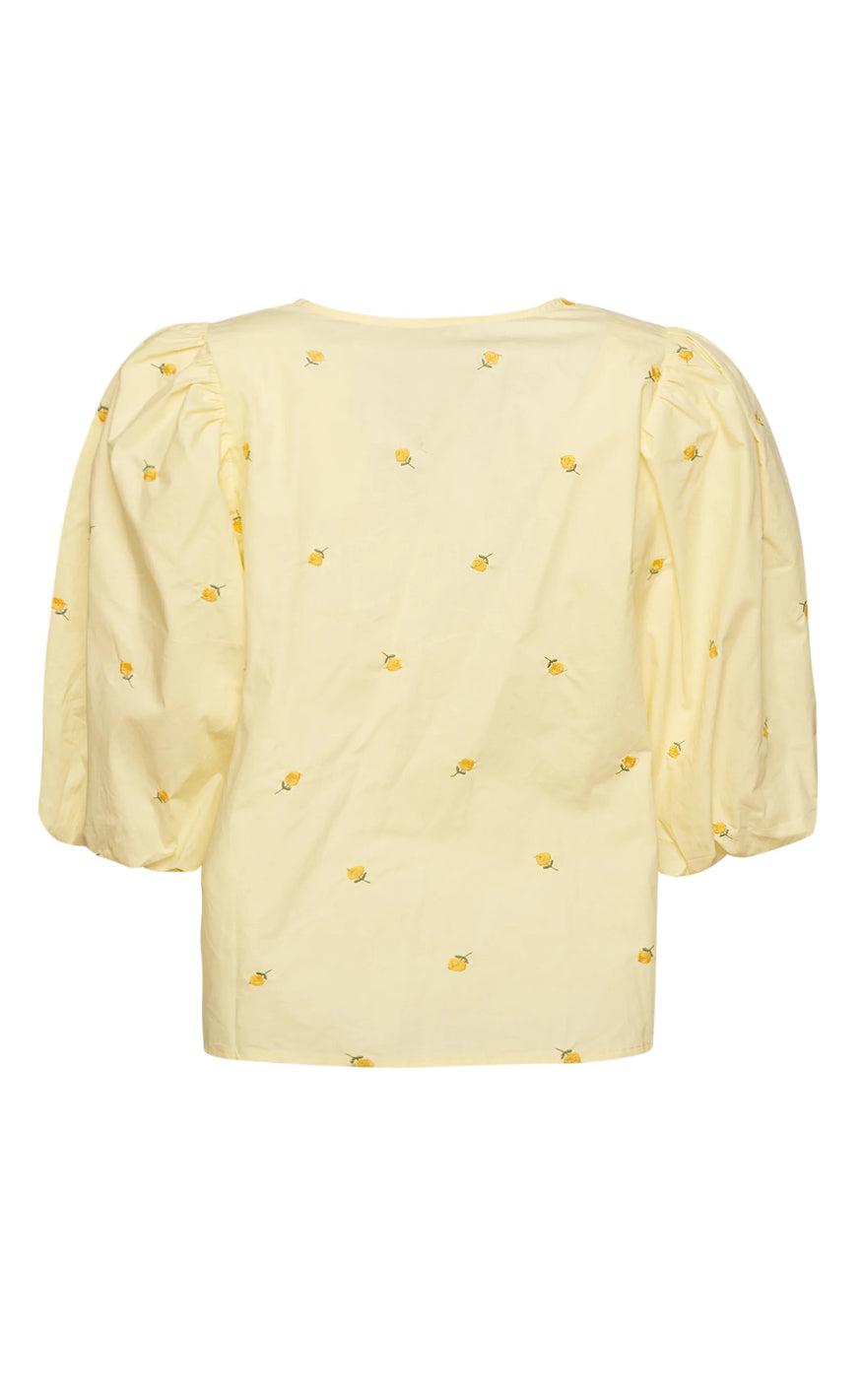 Noella Bluse - Asia - Pale Yellow W. Flower
