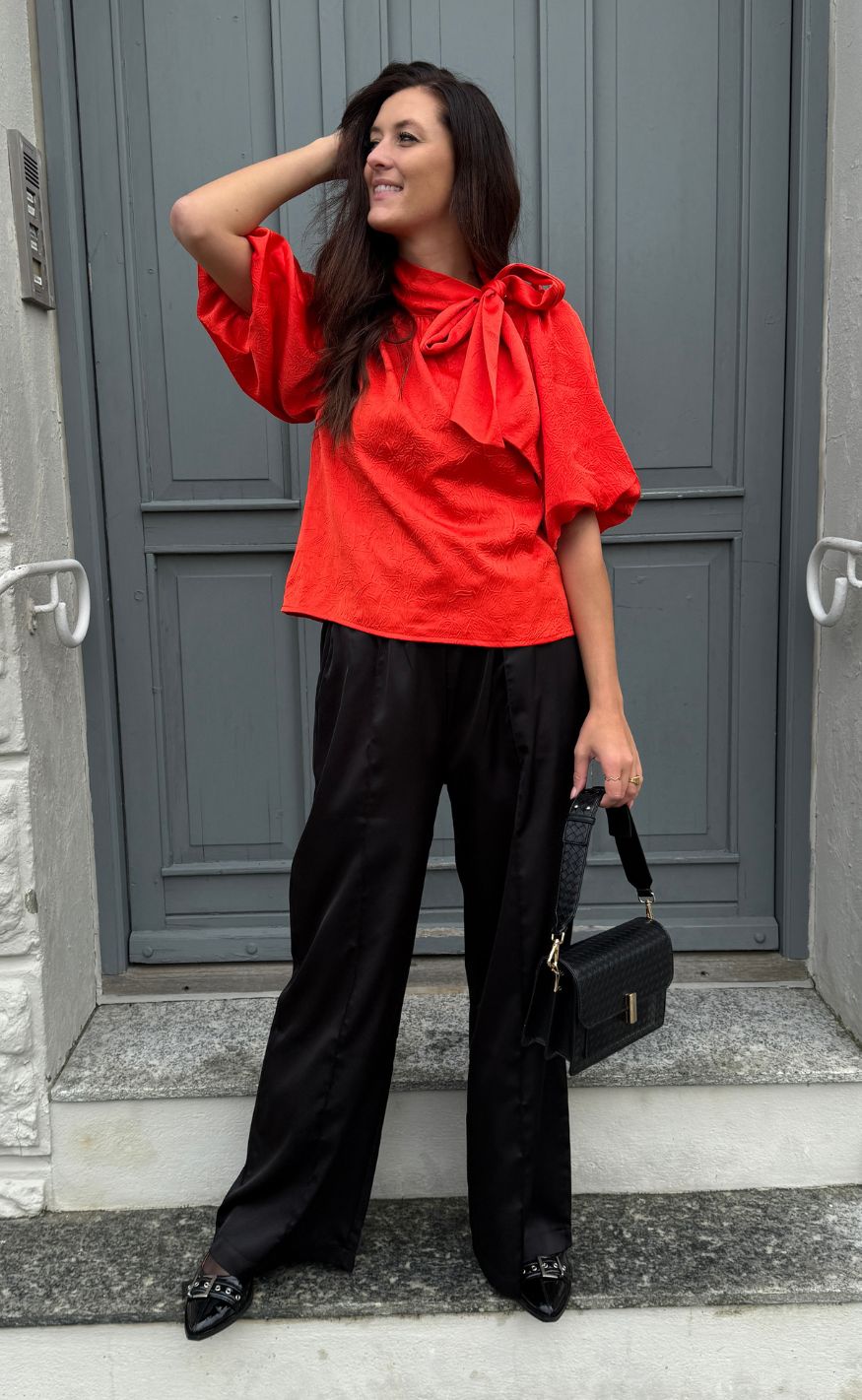 Noella Bluse - Kesha - Tomato Red