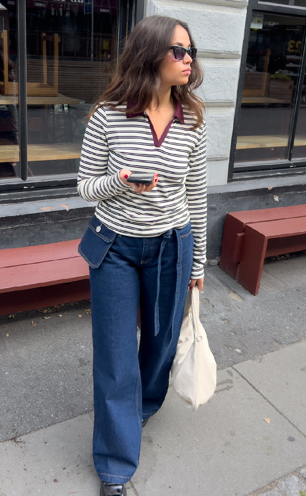 Noella Bluse - Luane - Caryll Black Stripe