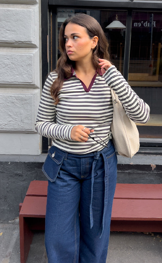 Noella Bluse - Luane - Caryll Black Stripe