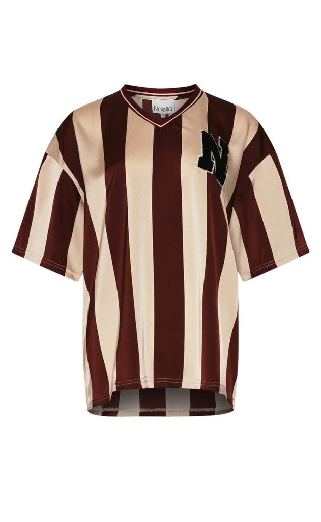 Noella Bluse - Lucena - Mahogany Ivory Stripe