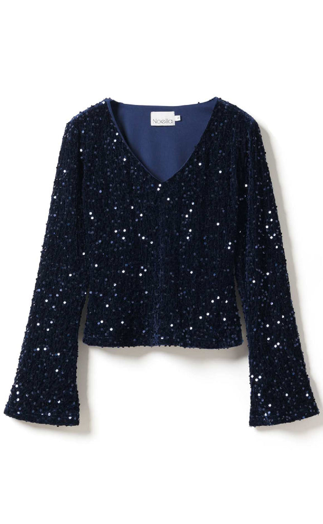 Noella Bluse - Lucille - Navy Blue