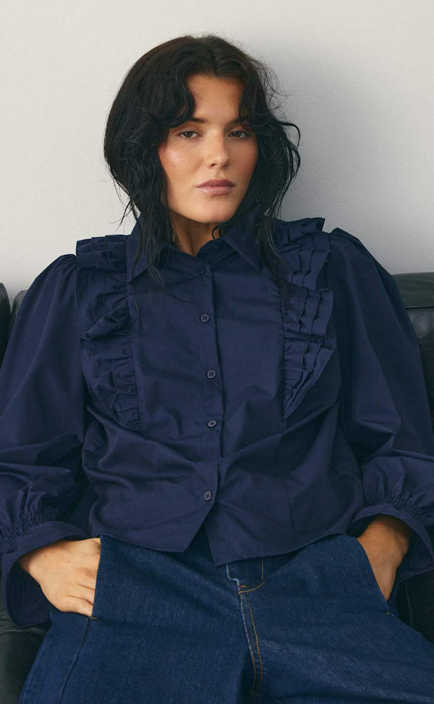 Noella Bluse - Lucina - Navy Blue