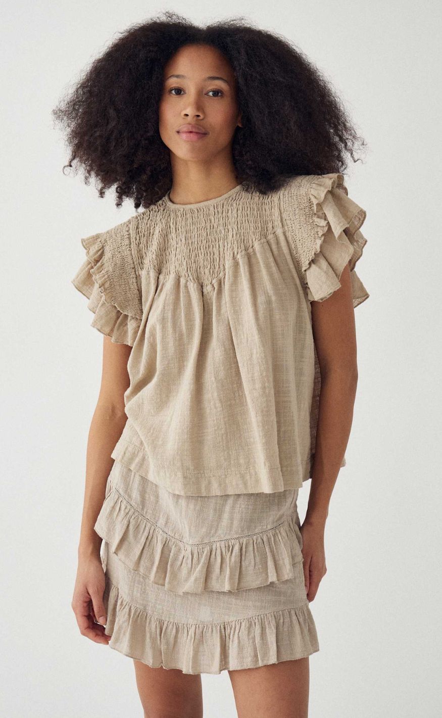 Noella Bluse - Maura - Grey Ivory