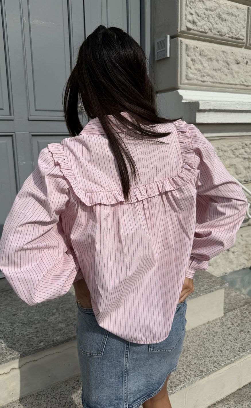Noella Bluse - Mikayla - Donnie Blush Stripe