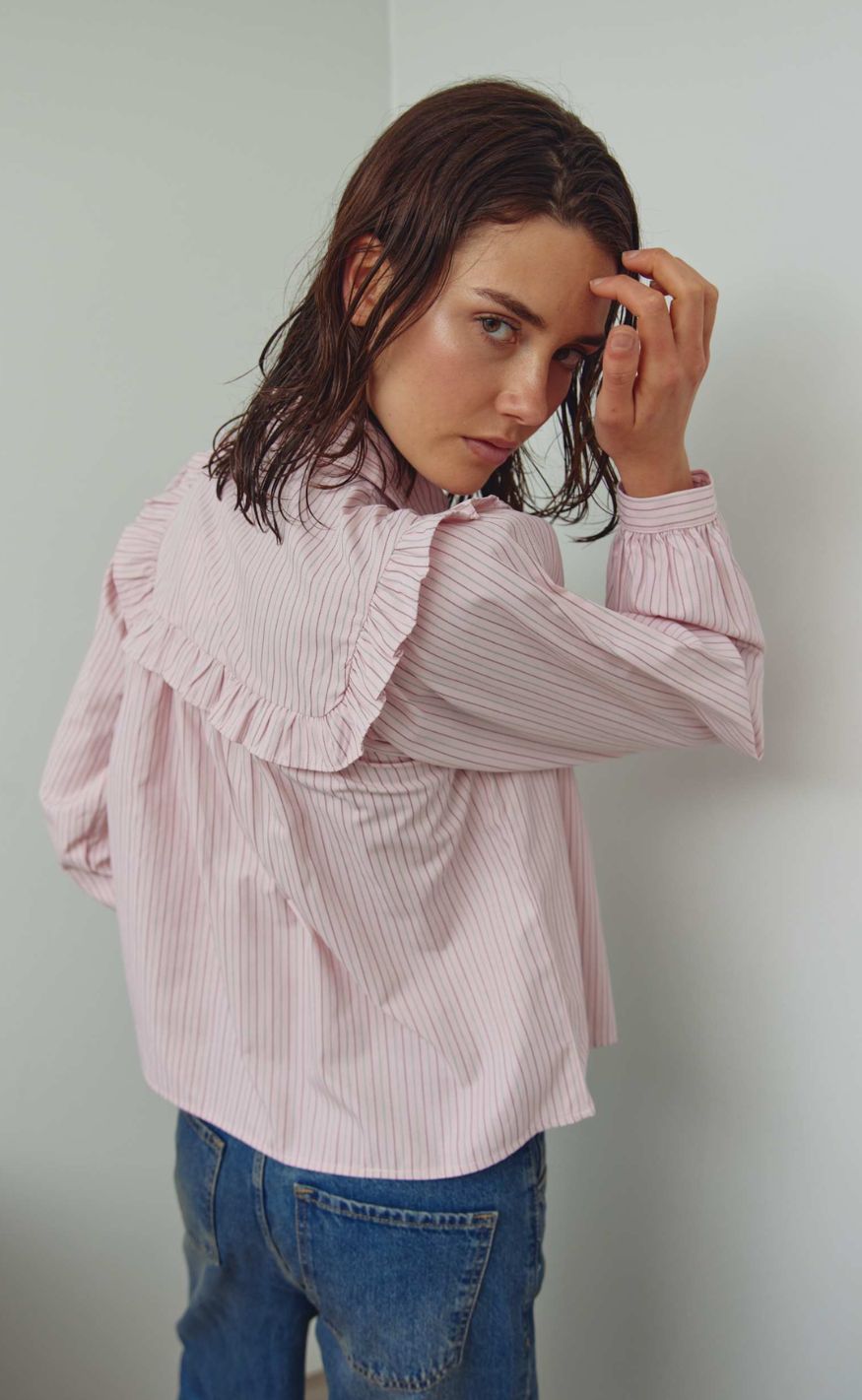 Noella Bluse - Mikayla - Donnie Blush Stripe