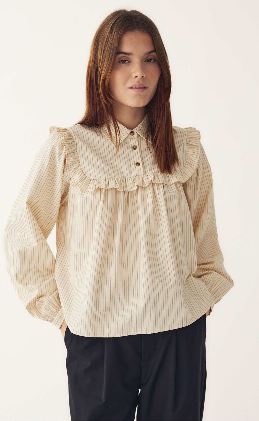 Noella Bluse - Mikayla - Donnie Cream Stripe