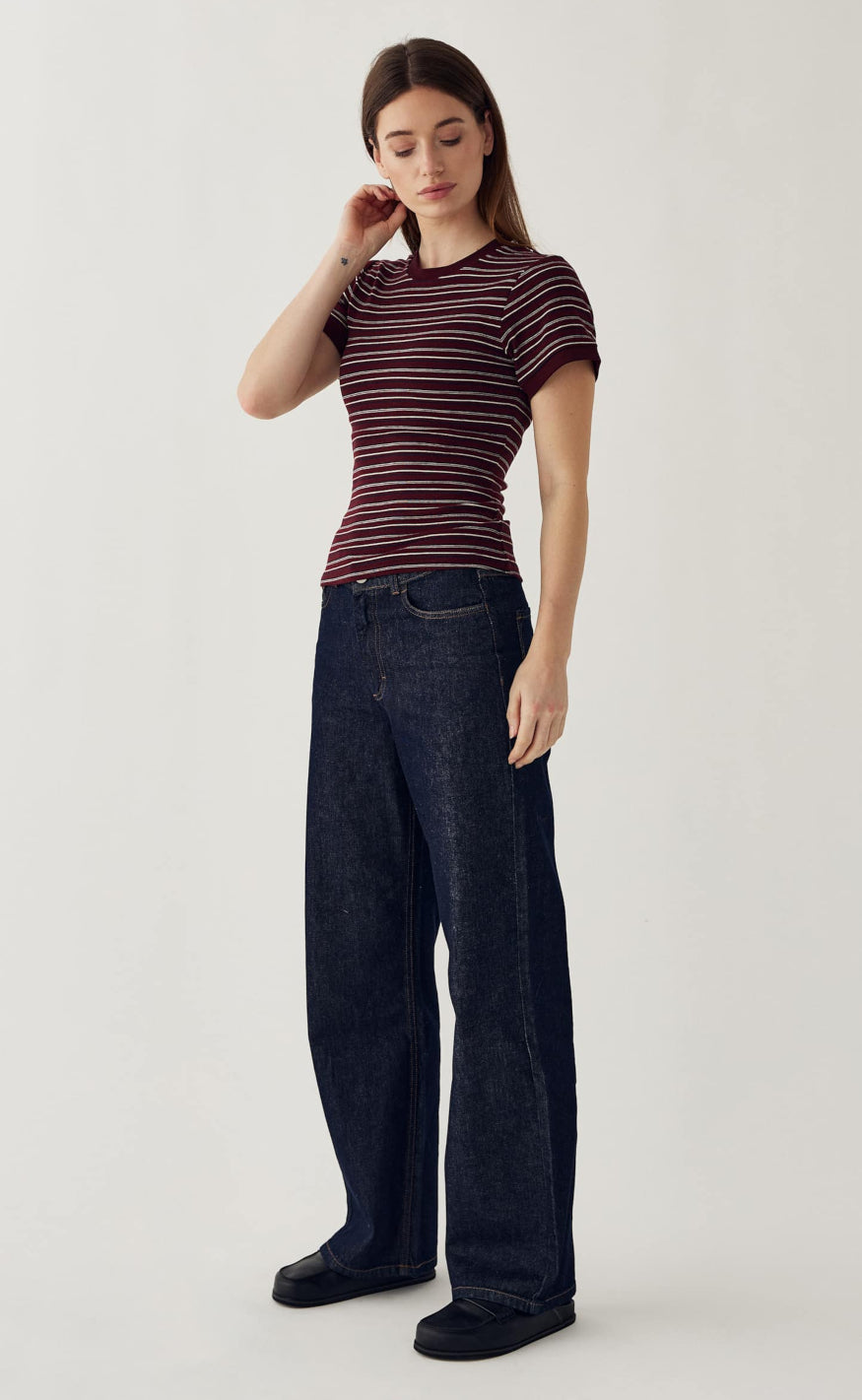Noella Bluse - Mykel - Dizzy Burgundy Stripe