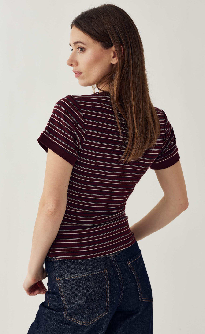 Noella Bluse - Mykel - Dizzy Burgundy Stripe