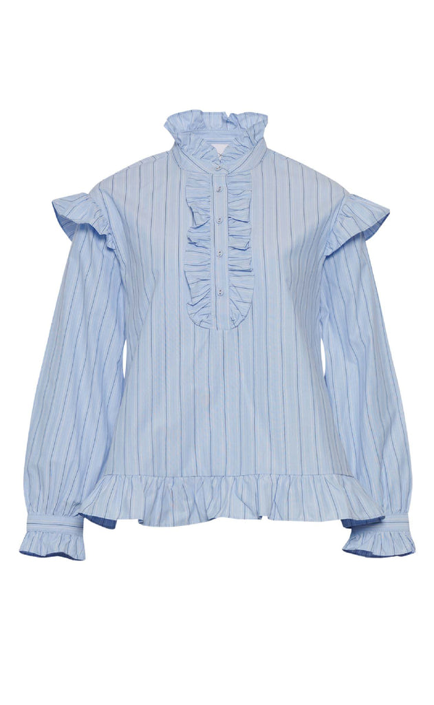 Noella Bluse - Sally - Light Blue Stripe