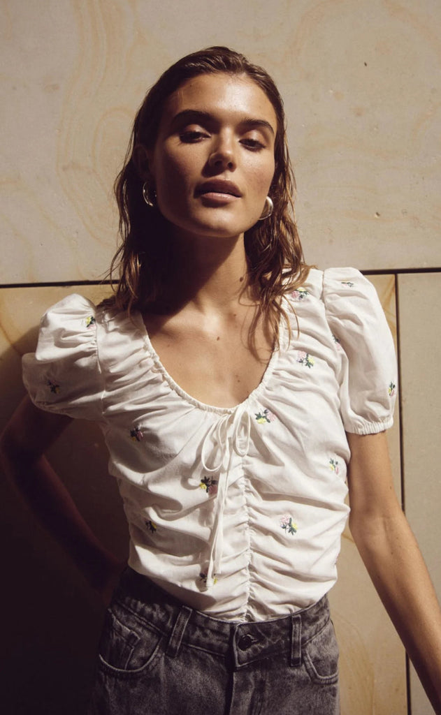Noella Bluse - Samantha - White Embroidery