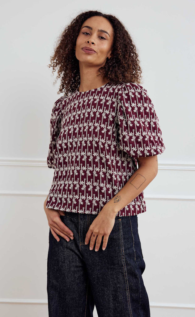 Noella Bluse - Shelly - Dusty Mahogany