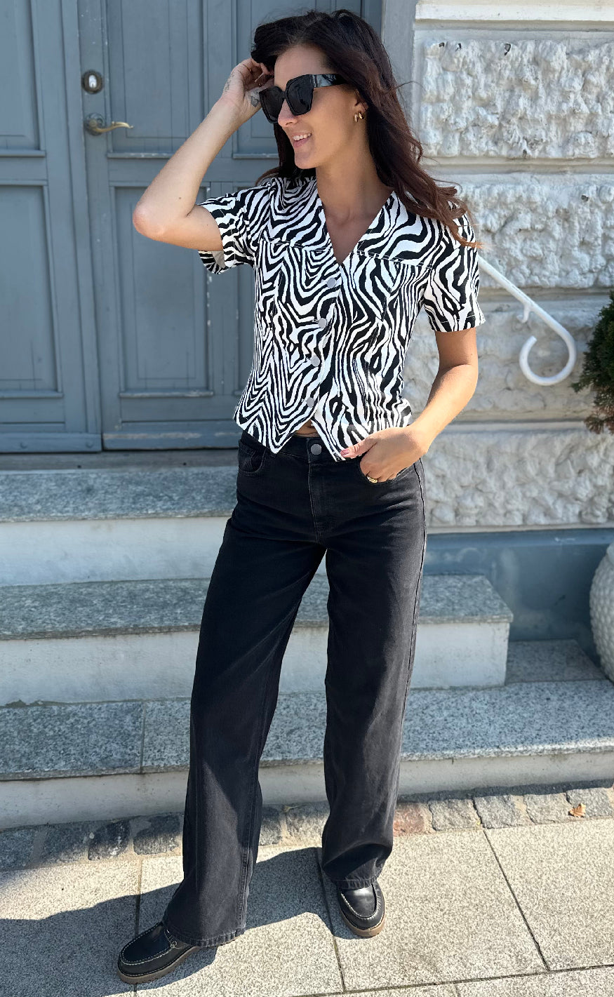 Noella Bluse - Stormina - Taleah Zebra Print