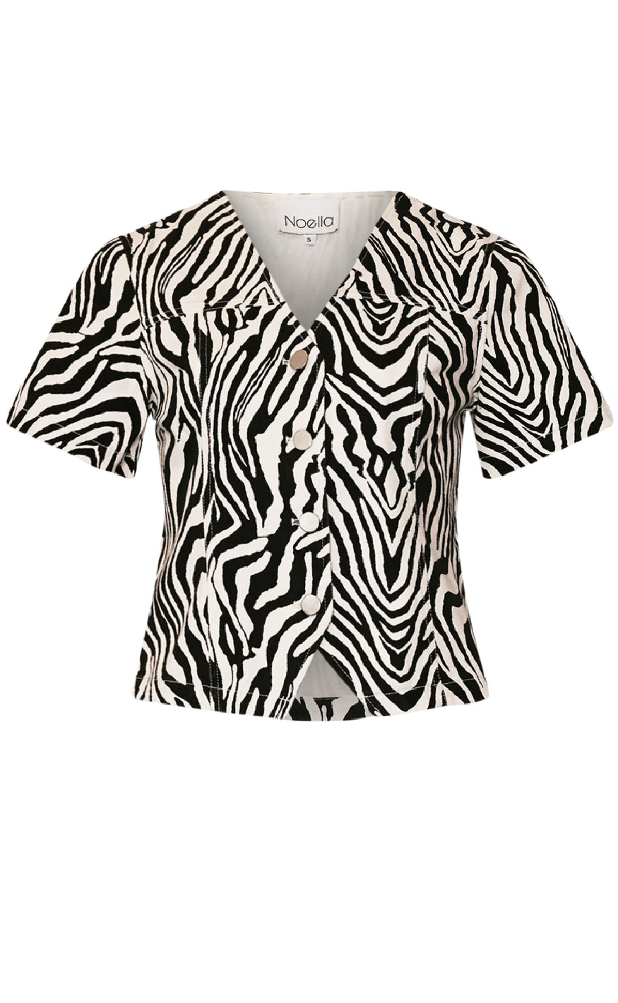 Noella Bluse - Stormina - Taleah Zebra Print