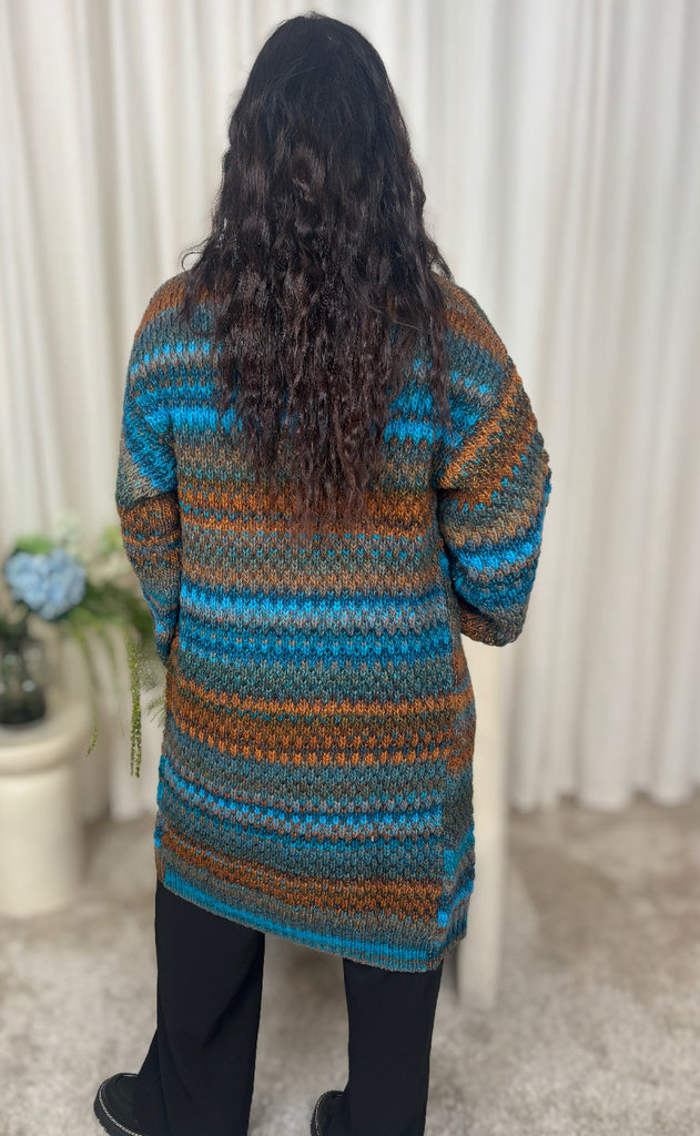 Noella Cardigan - Gio - Turquoise Brown Mix