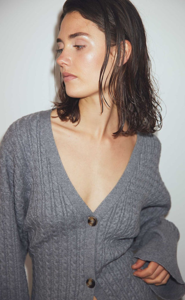 Noella Cardigan - Lenyx - Medium Grey Mel.