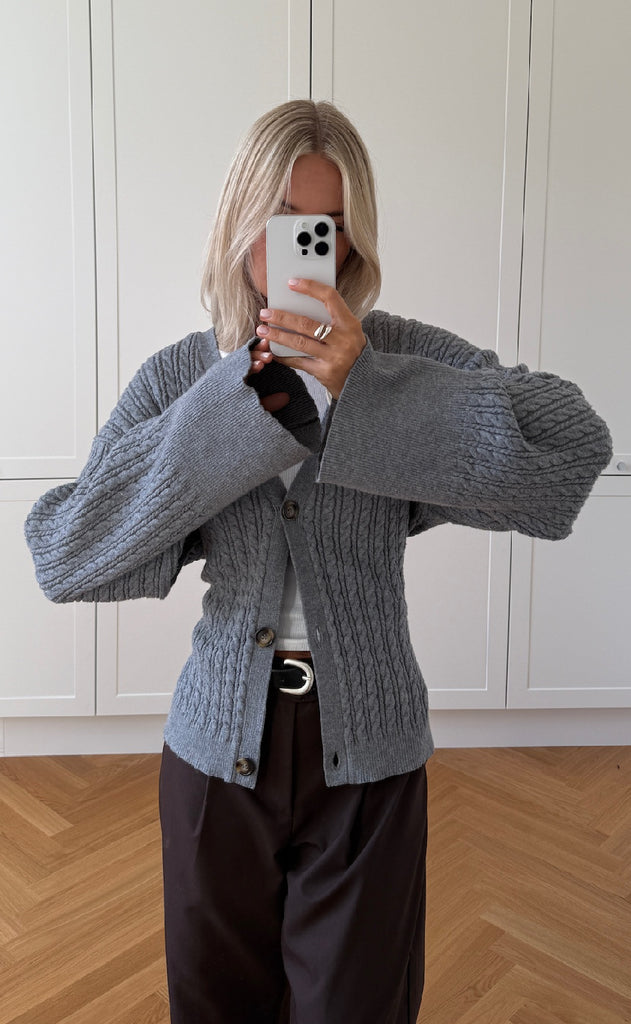 Noella Cardigan - Lenyx - Medium Grey Mel.
