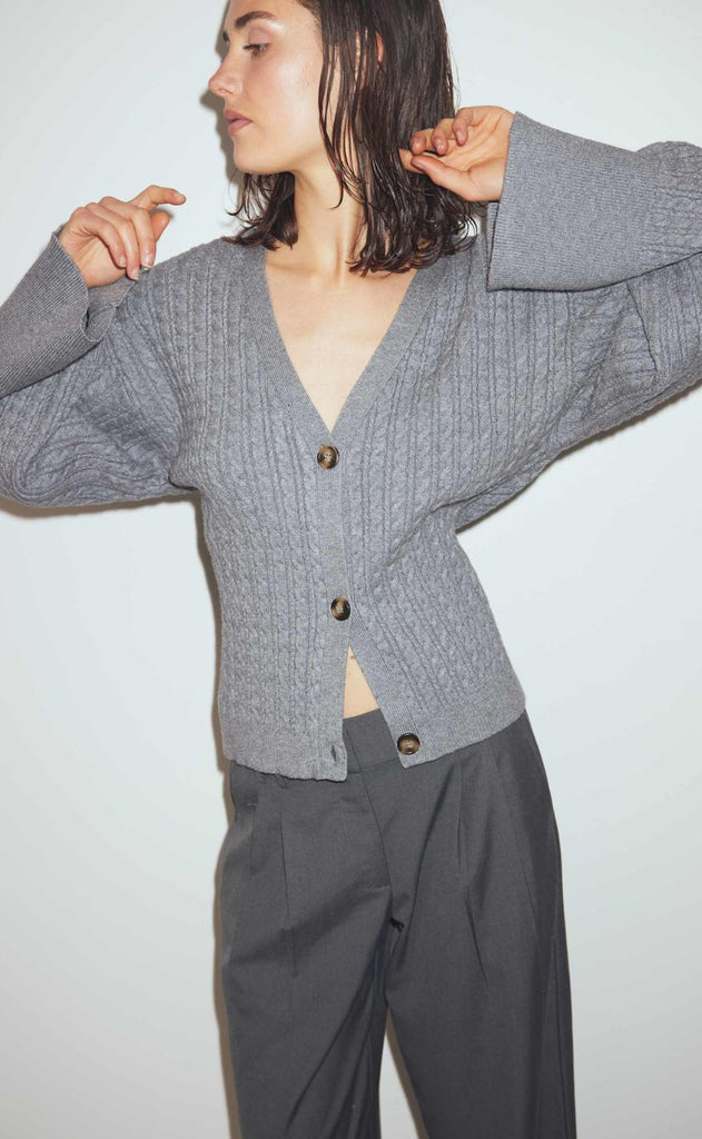 Noella Cardigan - Lenyx - Medium Grey Mel.