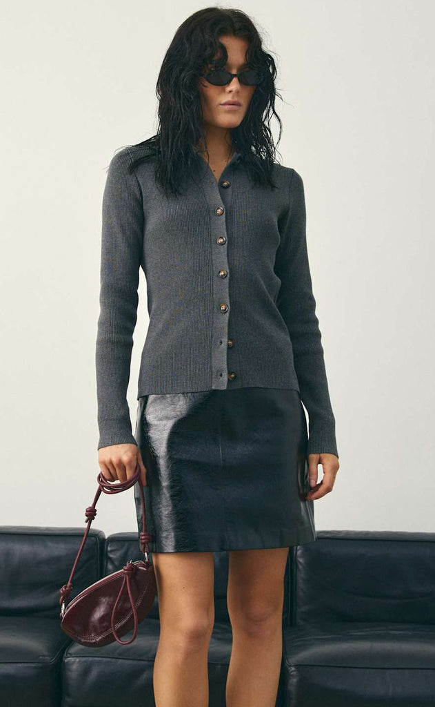 Noella Cardigan - Livanna Knit - Medium Grey Mel.