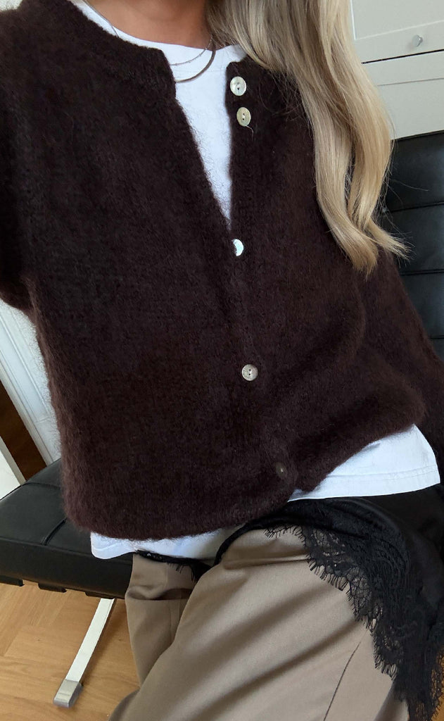 Noella Cardigan - N-Kae Mohair - Dark Brown Chocolate