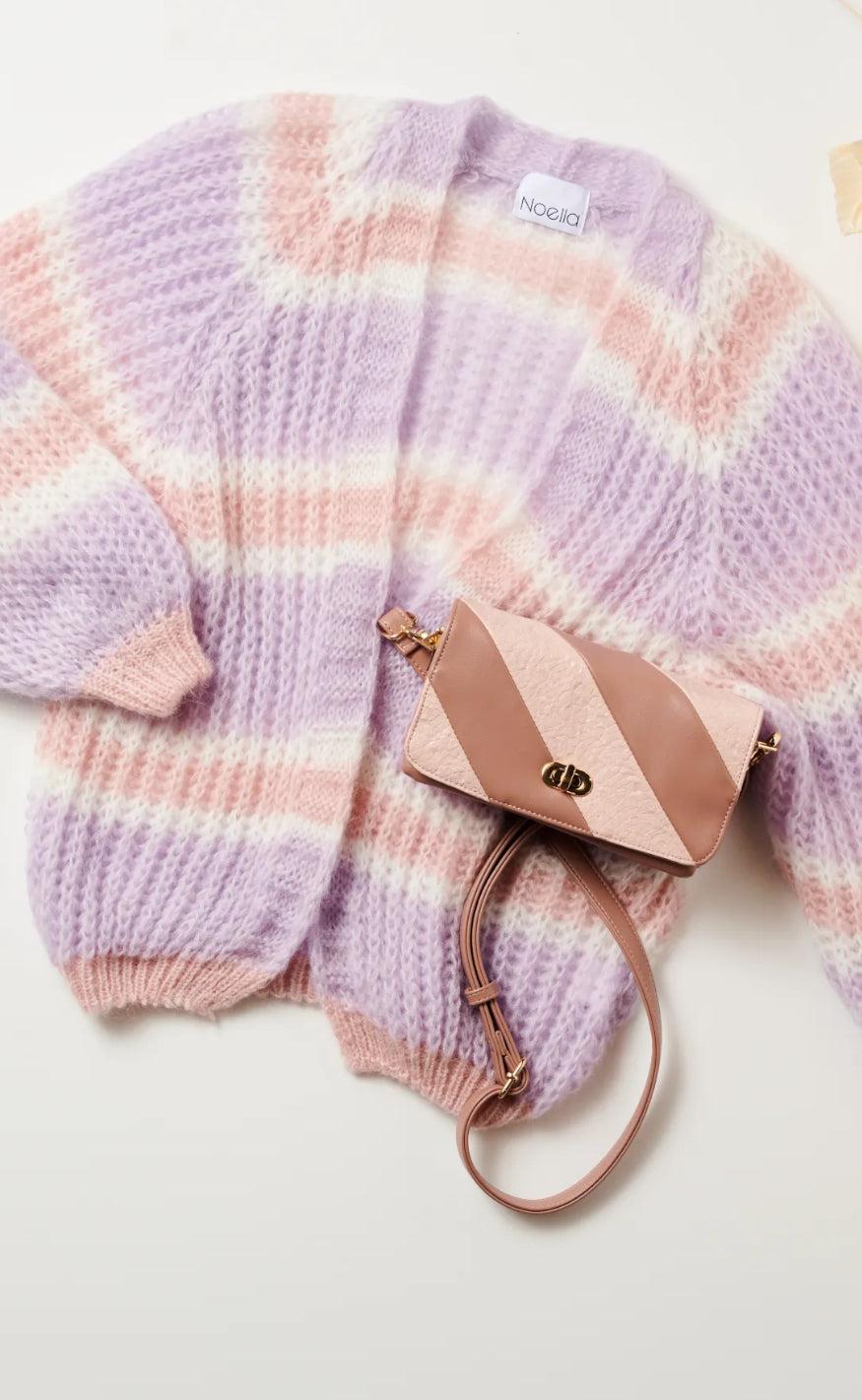 Noella Cardigan - Vera - Lilac/Rose/White Mix