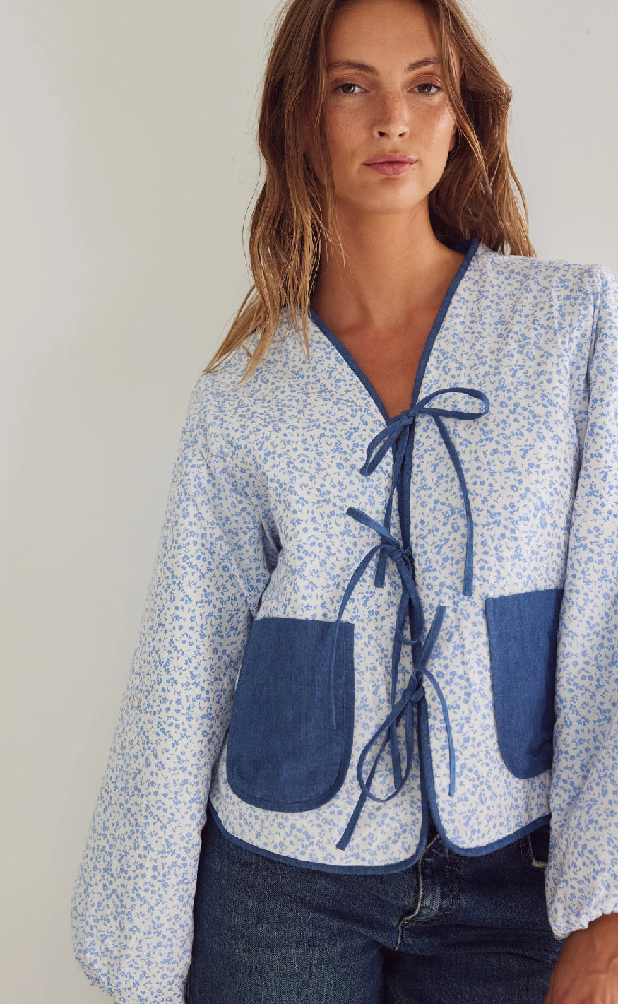 Noella Jakke - Lori - Calla Denim Print