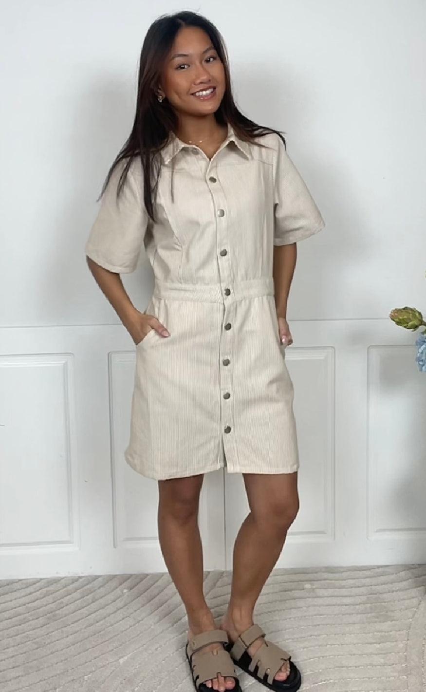 Noella Kjole - Benita - Beige/White
