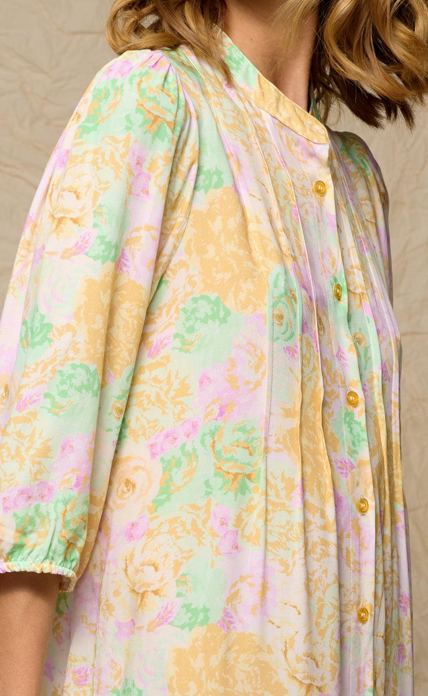 Noella Kjole - Imogene Short - Lilac Green Flower