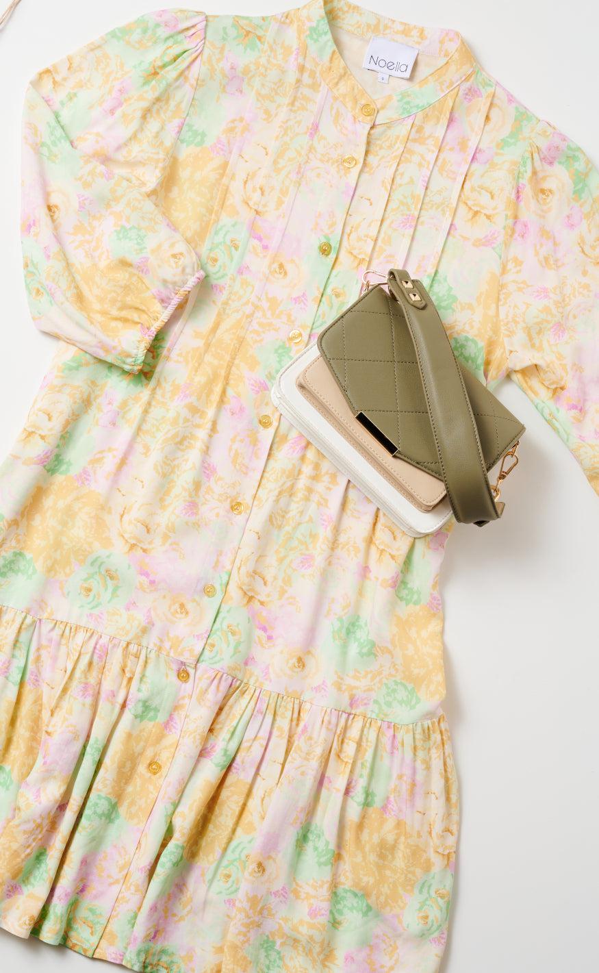 Noella Kjole - Imogene Short - Lilac Green Flower