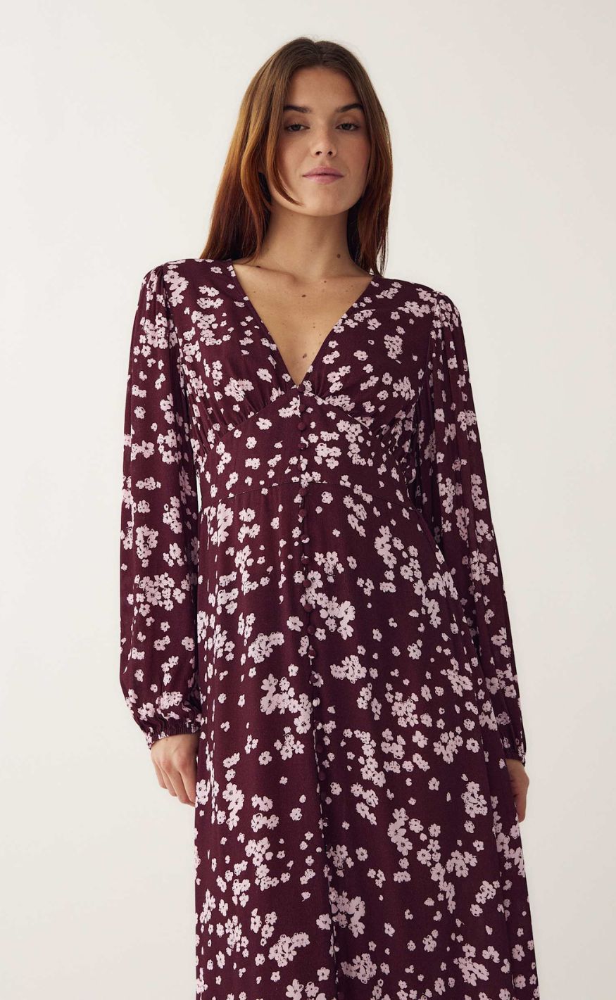 Noella Kjole - Lilith Maxi - Deja Burgundy Print