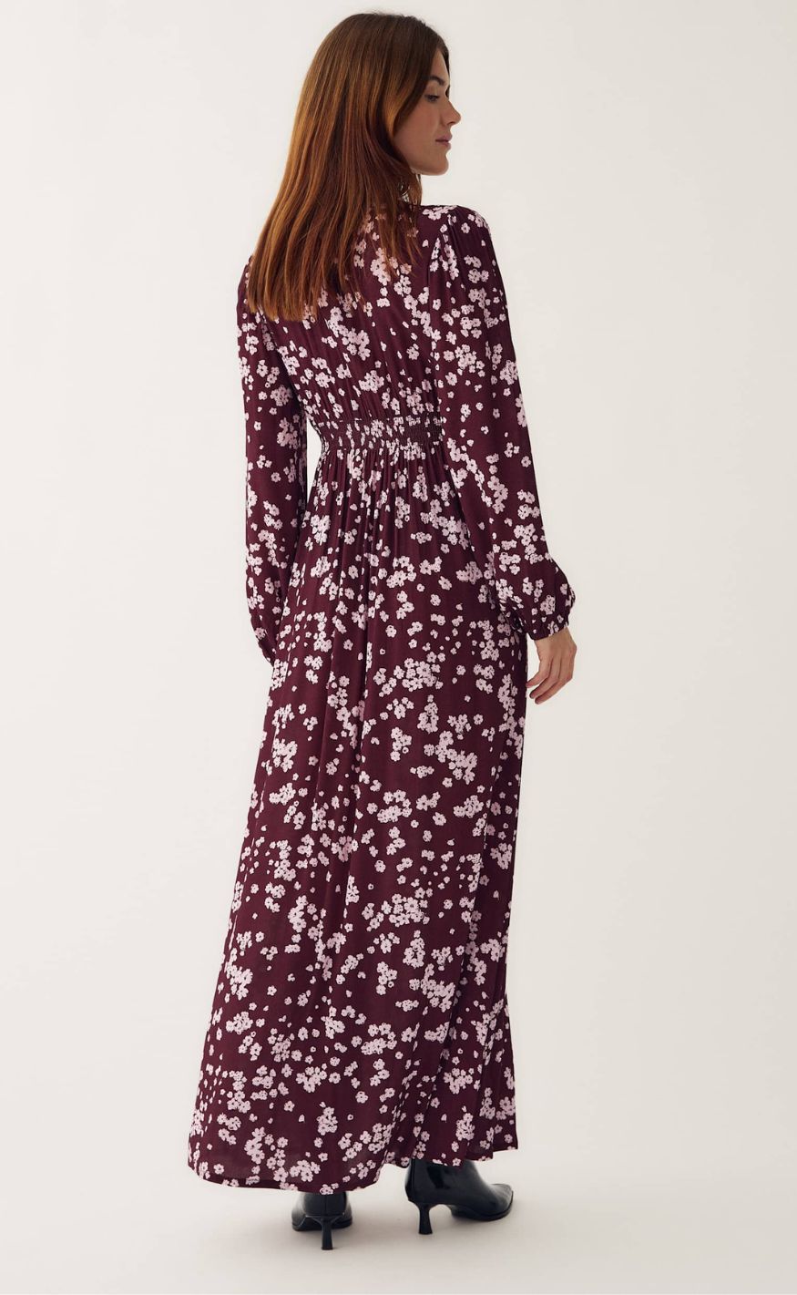 Noella Kjole - Lilith Maxi - Deja Burgundy Print