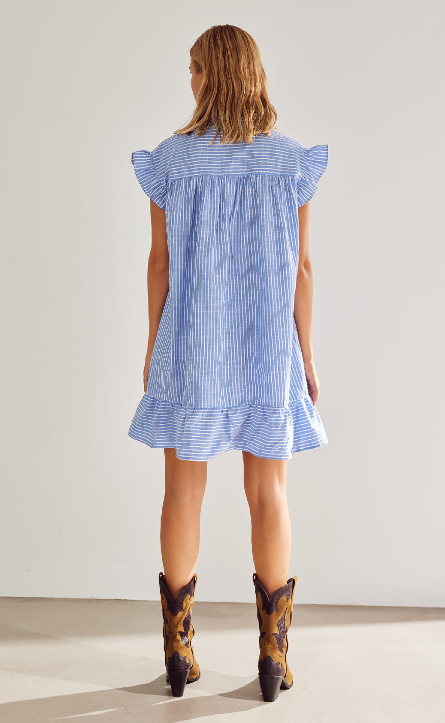 Noella Kjole - Linnea - Blue Stripe