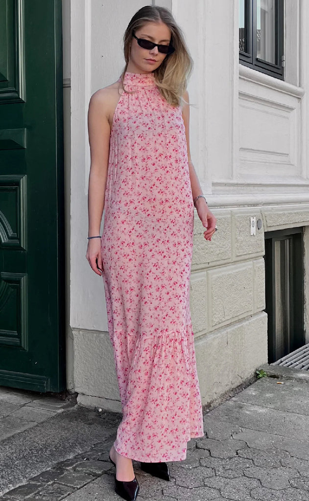 Noella Kjole - London Maxi - Cheryl Pink Print