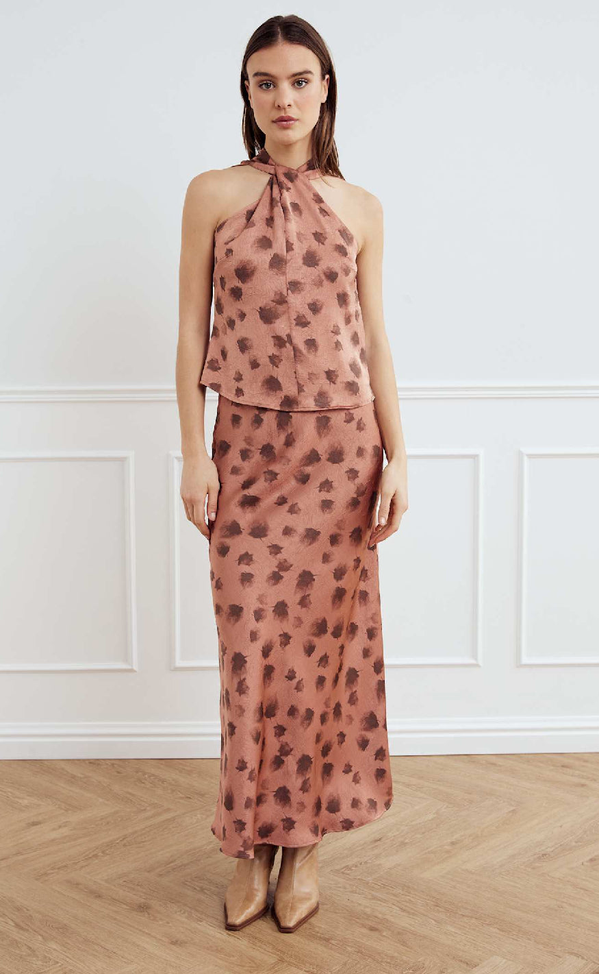 Noella Top - Lucinda - Cosette Rust Print