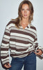 Noella Polo - Lynlee Polo - Brown Offwhite Stripe