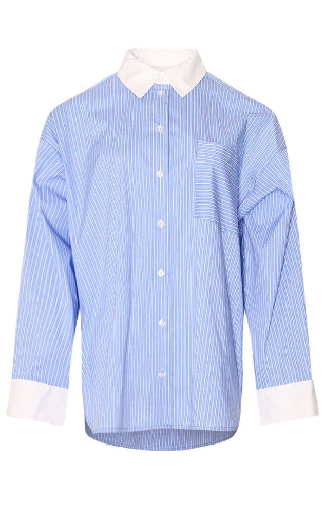 Noella Skjorte - Lakelynn - Blue White Stripe