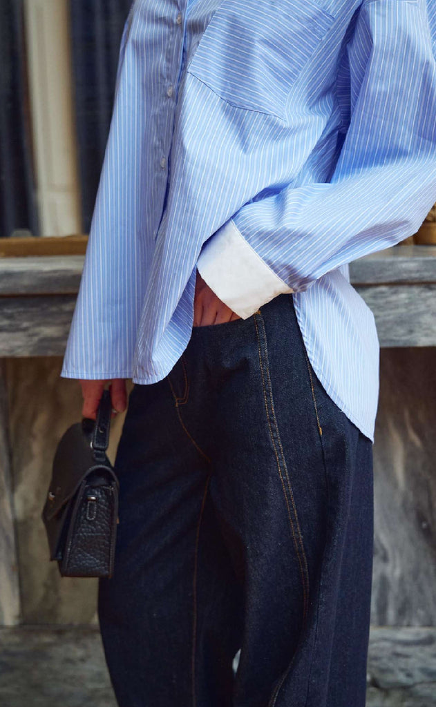 Noella Skjorte - Lakelynn - Blue White Stripe