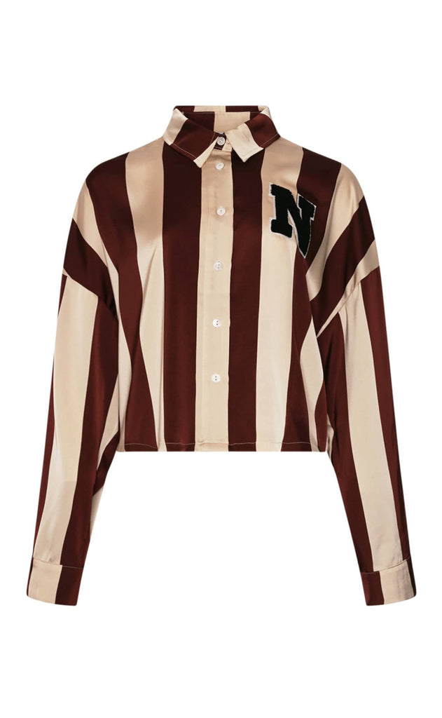 Noella Skjorte - Liara - Mahogany Ivory Stripe