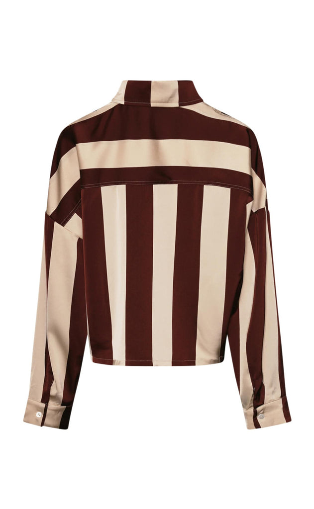 Noella Skjorte - Liara - Mahogany Ivory Stripe