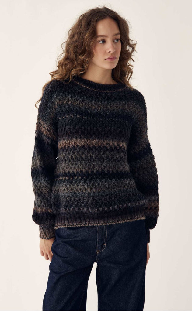 Noella Striktrøje - Gio Knit - Brown Grey Mix